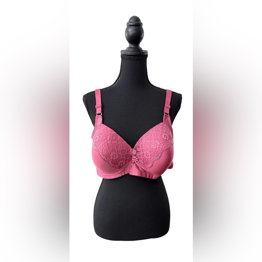 Pima Valentina Mauve Pink Rose Lace Wire-free Bra